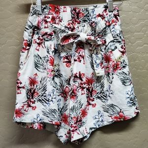 Style Me Women's  Floral Summer Linen Short S